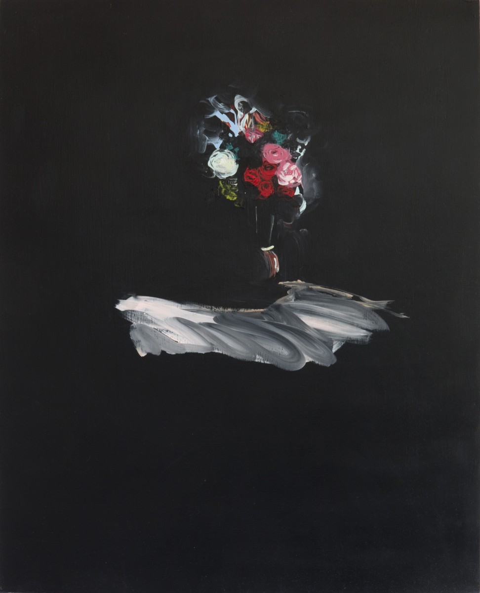 Jenn Dierdorf, Untitled Flower Portraits (June), Acrylic on Wood Panel, 2015